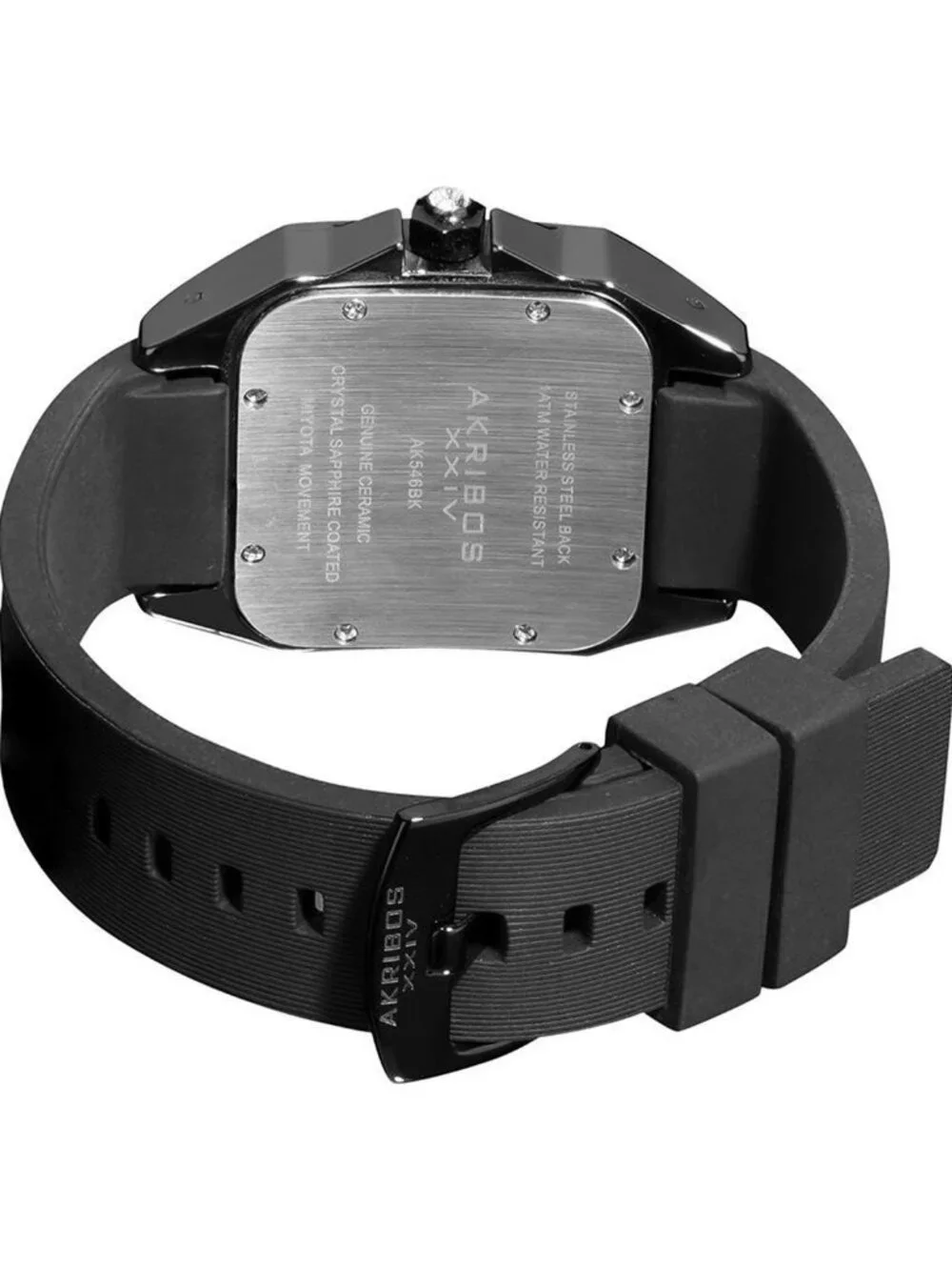 NWT Akribos XXIV Akribos Black Mother of Pearl Dial Black Ceramic Ladies Watch
